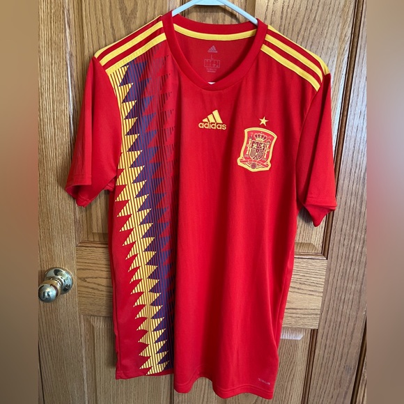 adidas | Shirts | Mens Large Spain National Team Soccer Jersey | Poshmark